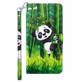 Κάλυμμα iPhone 15 Plus με κορδονι 3d Bamboo Panda Με Λουράκι