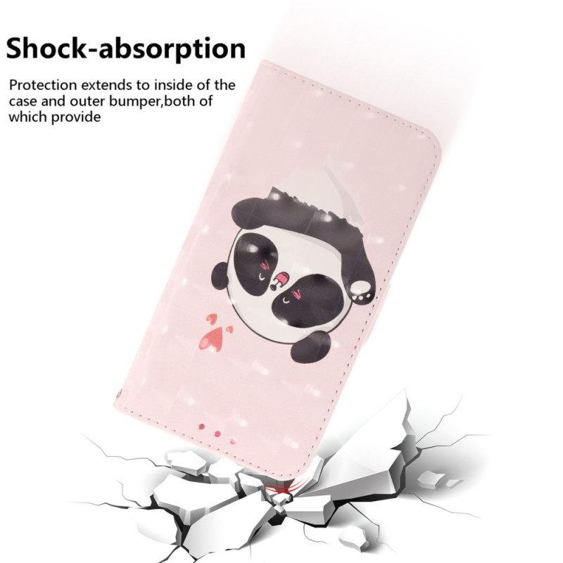 Κάλυμμα iPhone 15 Plus με κορδονι Panda Love With Strap