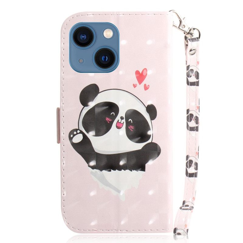 Κάλυμμα iPhone 15 Plus με κορδονι Panda Love With Strap