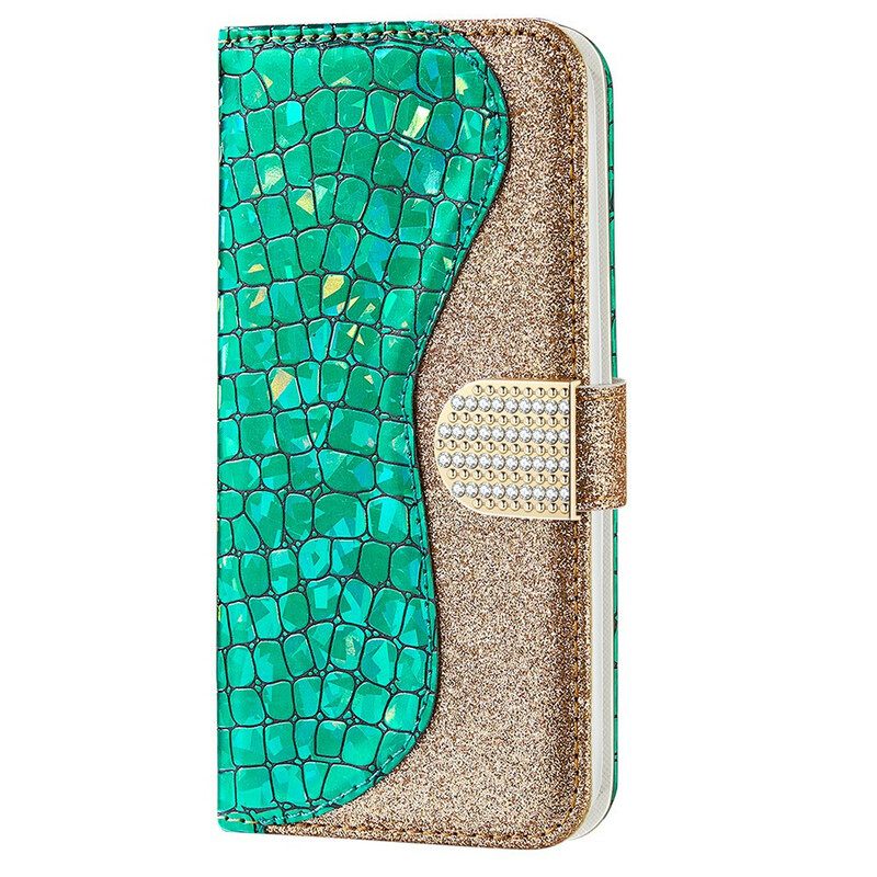 δερματινη θηκη iPhone 13 Pro Max Crocodile Diamonds