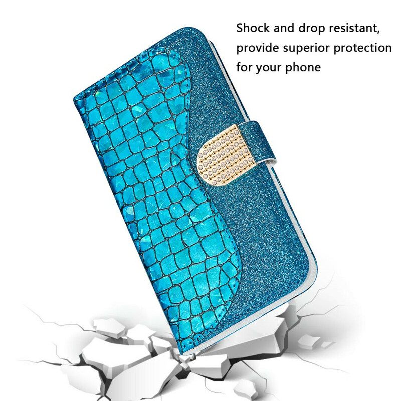 δερματινη θηκη iPhone 13 Pro Max Crocodile Diamonds