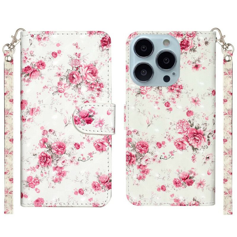 Κάλυμμα iPhone 13 Pro Max με κορδονι Strap Light Spot Flowers