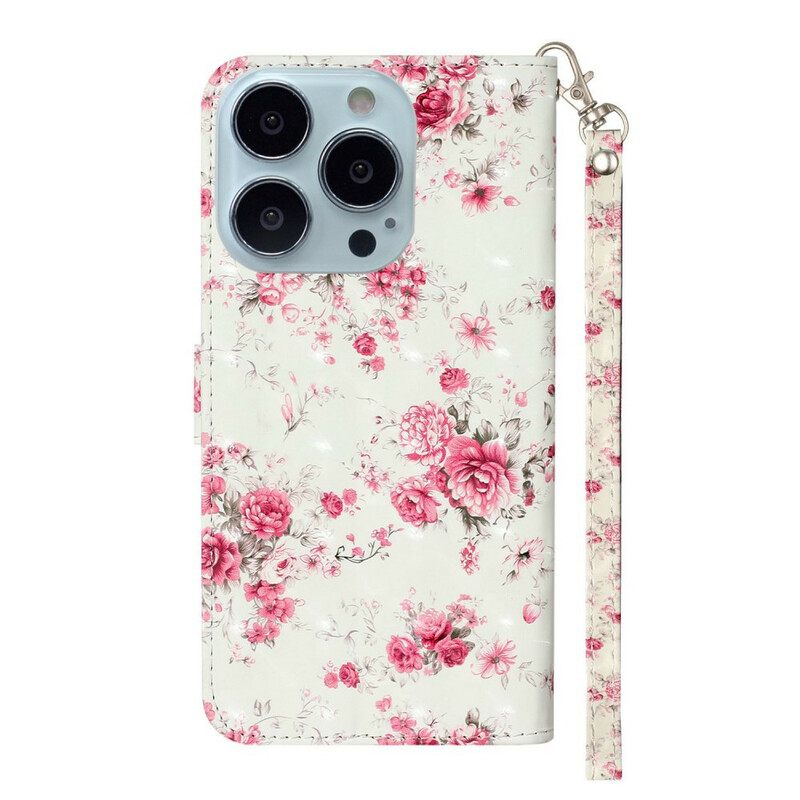 Κάλυμμα iPhone 13 Pro Max με κορδονι Strap Light Spot Flowers