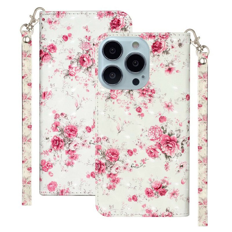 Κάλυμμα iPhone 13 Pro Max με κορδονι Strap Light Spot Flowers