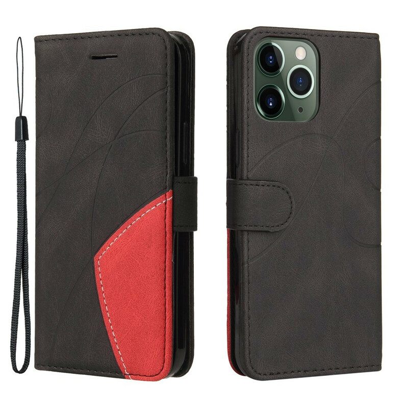 Θήκη Flip iPhone 13 Pro Max Δίχρωμο Signature Faux Leather