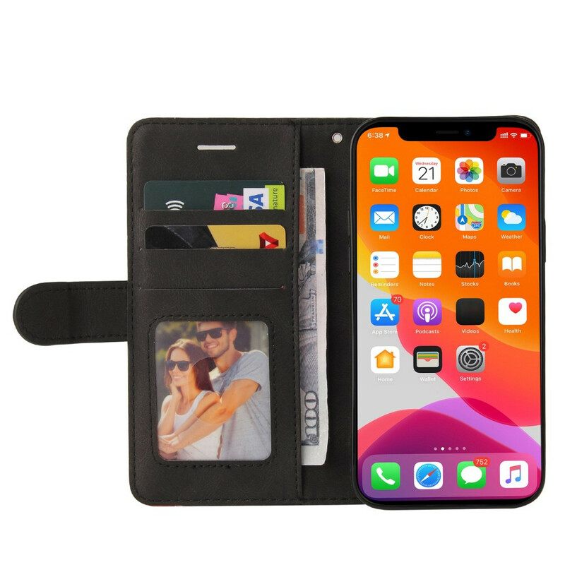 Θήκη Flip iPhone 13 Pro Max Δίχρωμο Signature Faux Leather