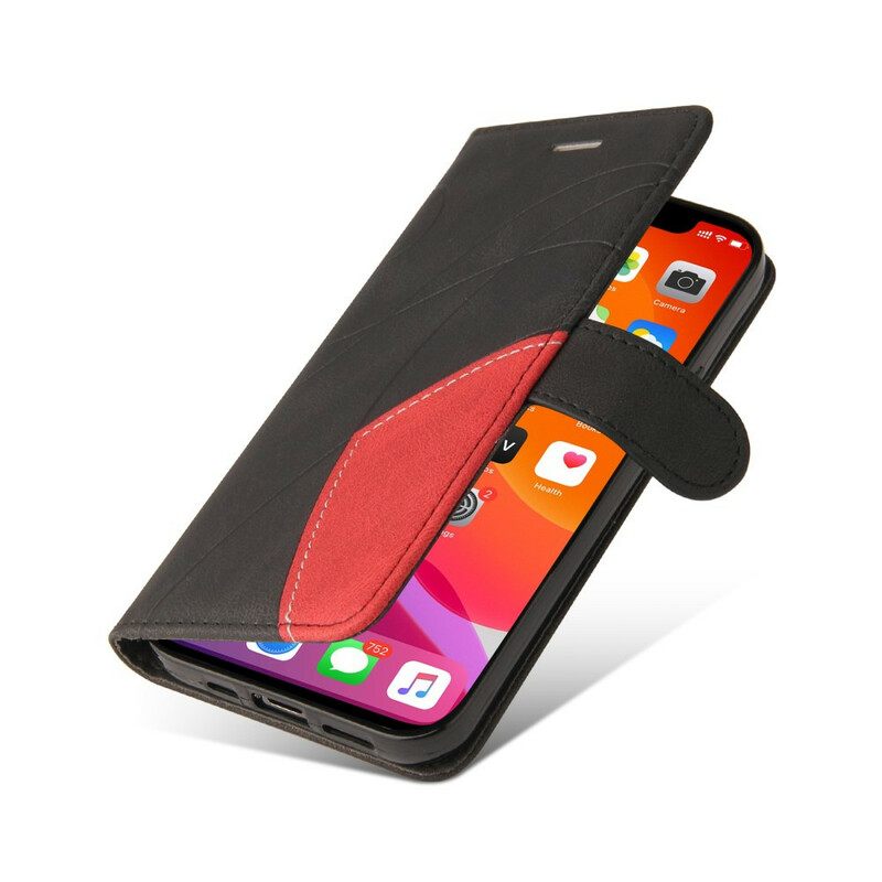 Θήκη Flip iPhone 13 Pro Max Δίχρωμο Signature Faux Leather