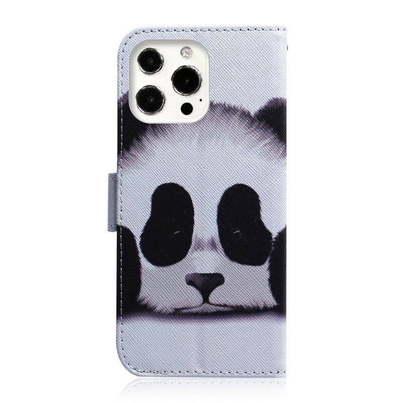 Θήκη Flip iPhone 13 Pro Max Πρόσωπο Panda