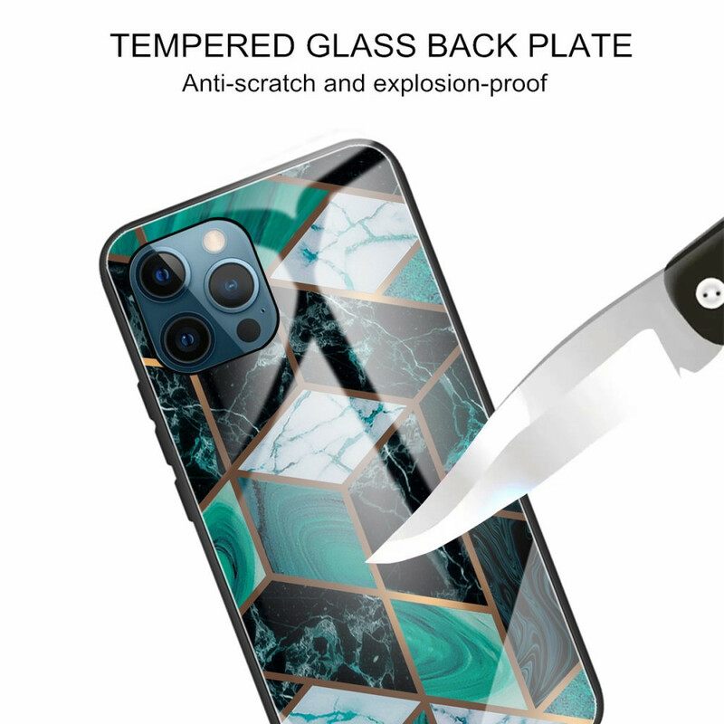 Θήκη iPhone 13 Pro Max Γυαλί Geometry Marble Tempered Glass