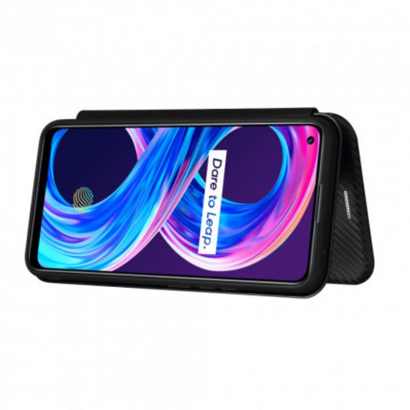 θηκη κινητου Realme 8 / 8 Pro Θήκη Flip Έγχρωμη Σιλικόνη Άνθρακα