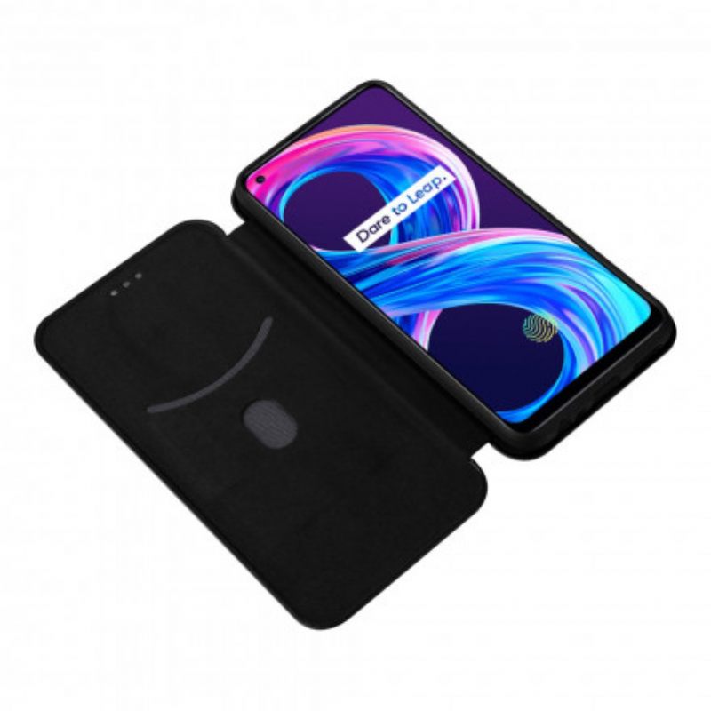 θηκη κινητου Realme 8 / 8 Pro Θήκη Flip Έγχρωμη Σιλικόνη Άνθρακα