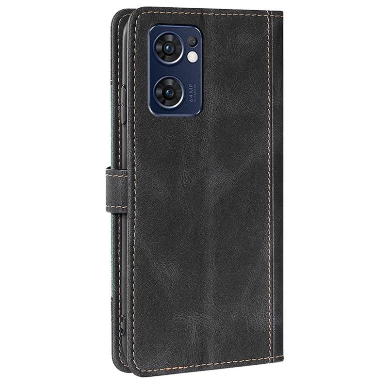 δερματινη θηκη Oppo Find X5 Lite Faux Leather Bicolor Stylish