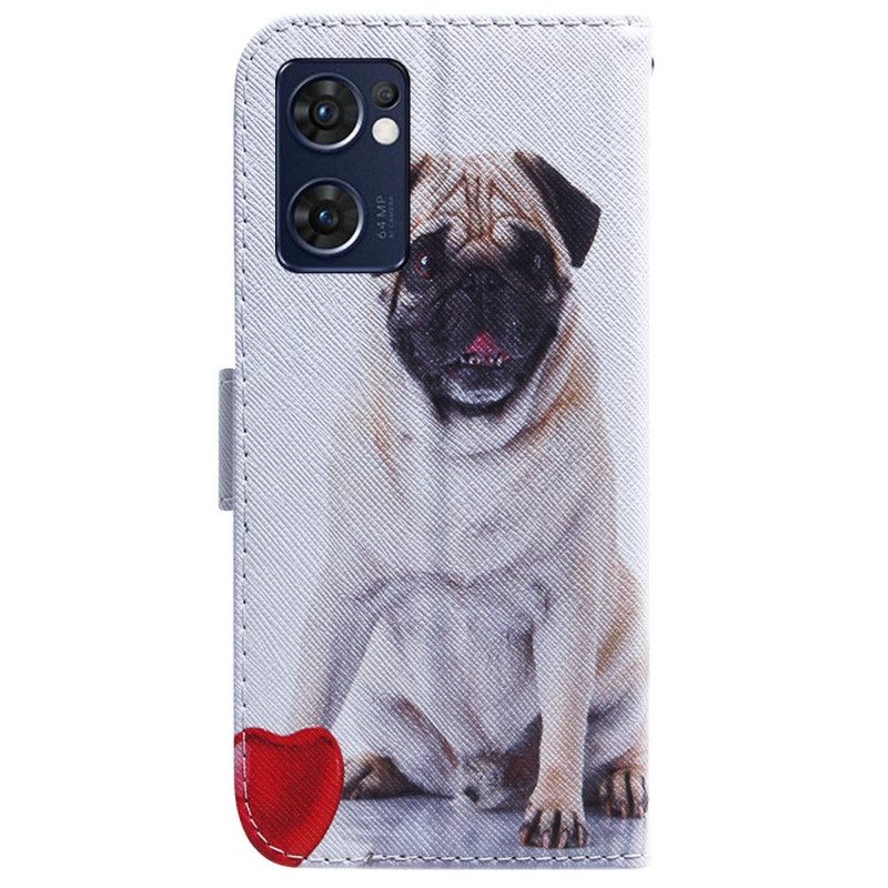 δερματινη θηκη Oppo Find X5 Lite Pug Dog