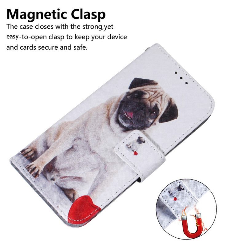 δερματινη θηκη Oppo Find X5 Lite Pug Dog