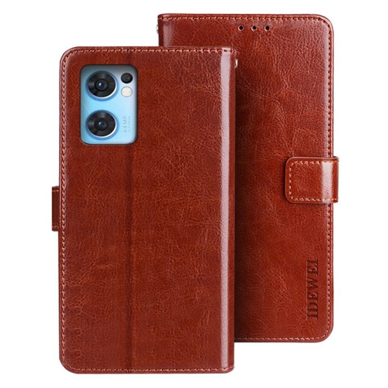 Κάλυμμα Oppo Find X5 Lite Idewei Vintage Faux Leather