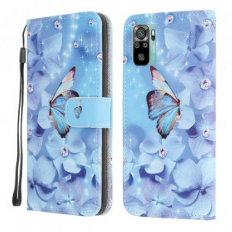 Κάλυμμα Xiaomi Redmi Note 10 / 10S με κορδονι Strappy Diamond Butterflies