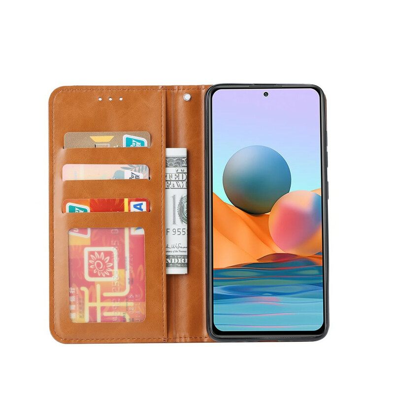 θηκη κινητου Xiaomi Redmi Note 10 / 10S Θήκη Flip Θήκη Κάρτας Από Συνθετικό Δέρμα