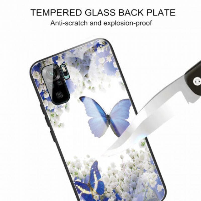 Θήκη Xiaomi Redmi Note 10 / 10S Πεταλούδες Σχέδιο Tempered Glass