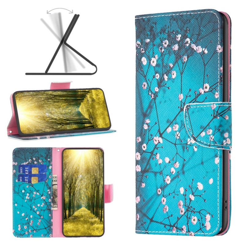 Δερματινη Θηκη Motorola Edge 50 Ultra Plum Blossoms Σιλικόνης