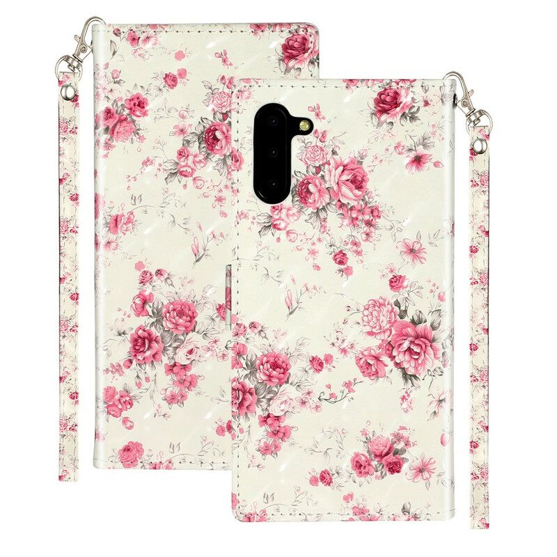 Κάλυμμα Samsung Galaxy Note 10 με κορδονι Strap Light Spot Flowers