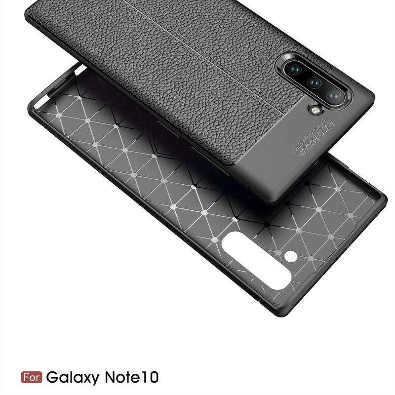 Θήκη Samsung Galaxy Note 10 Δερμάτινο Εφέ Litchi Double Line