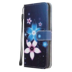δερματινη θηκη Samsung Galaxy M31 με κορδονι Λουλούδια Lunar Strap