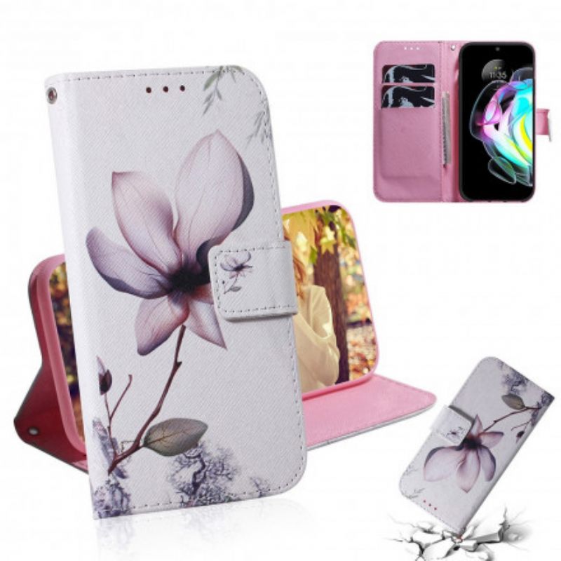 Κάλυμμα Motorola Edge 20 Flower Dusty Pink