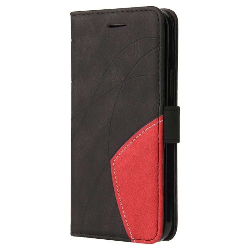 Θήκη Flip Motorola Edge 20 Δίχρωμο Signature Faux Leather