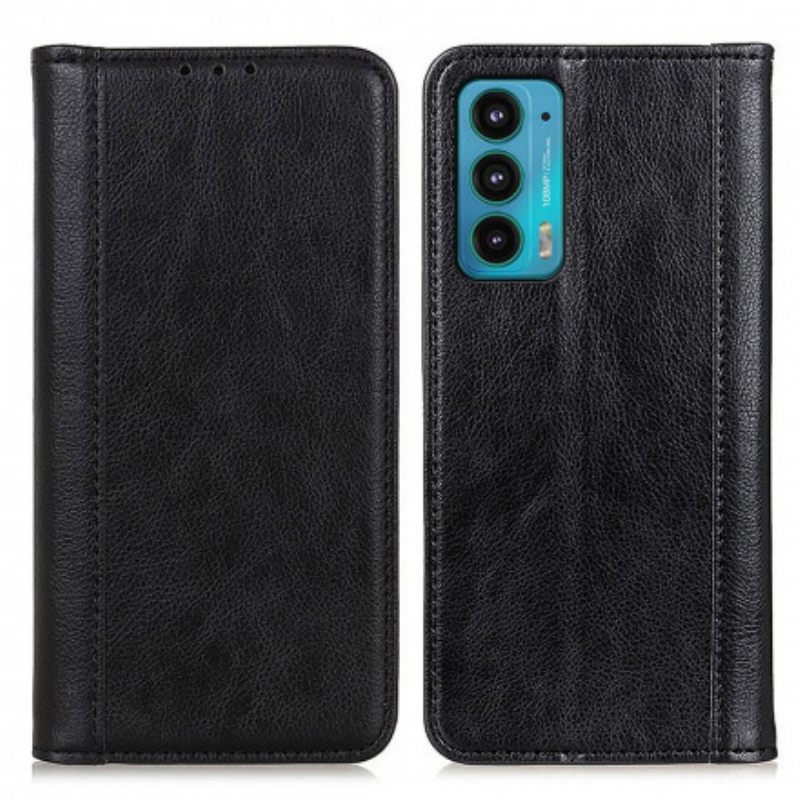 θηκη κινητου Motorola Edge 20 Θήκη Flip Έκδοση Litchi Split Leather