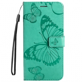 Θήκη Flip Huawei Nova 8i με κορδονι Ζωγραφισμένες Πεταλούδες Και Λουλούδια