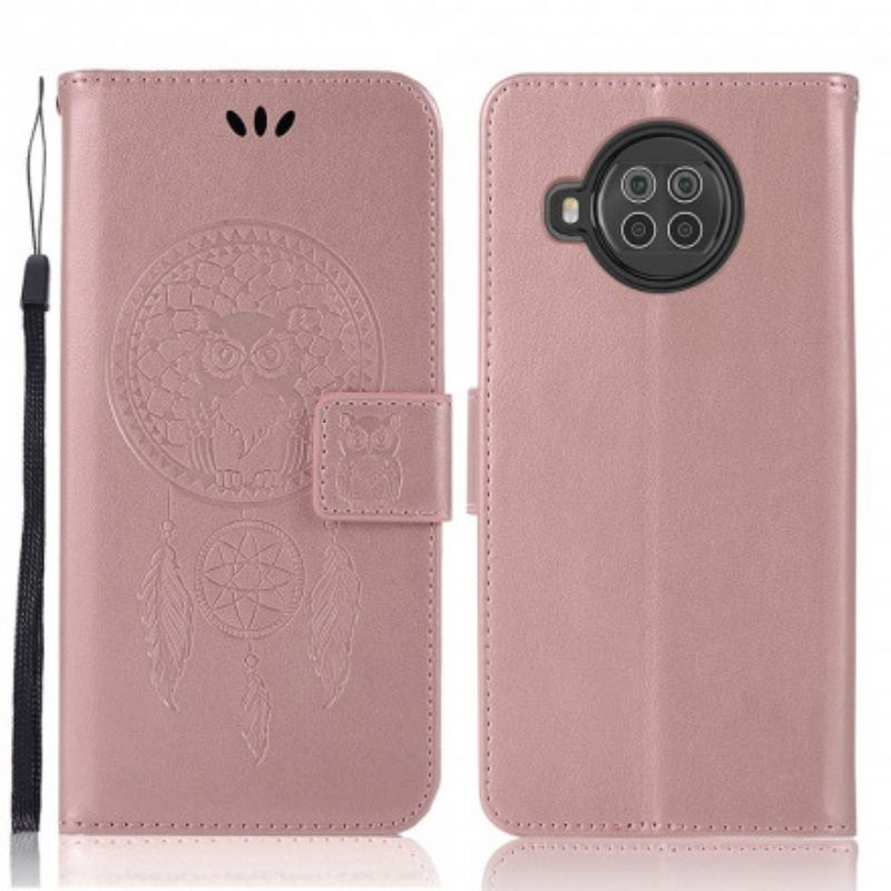 δερματινη θηκη Xiaomi Redmi Note 9 Pro 5G Δερμάτινο Εφέ Dreamcatcher Owl