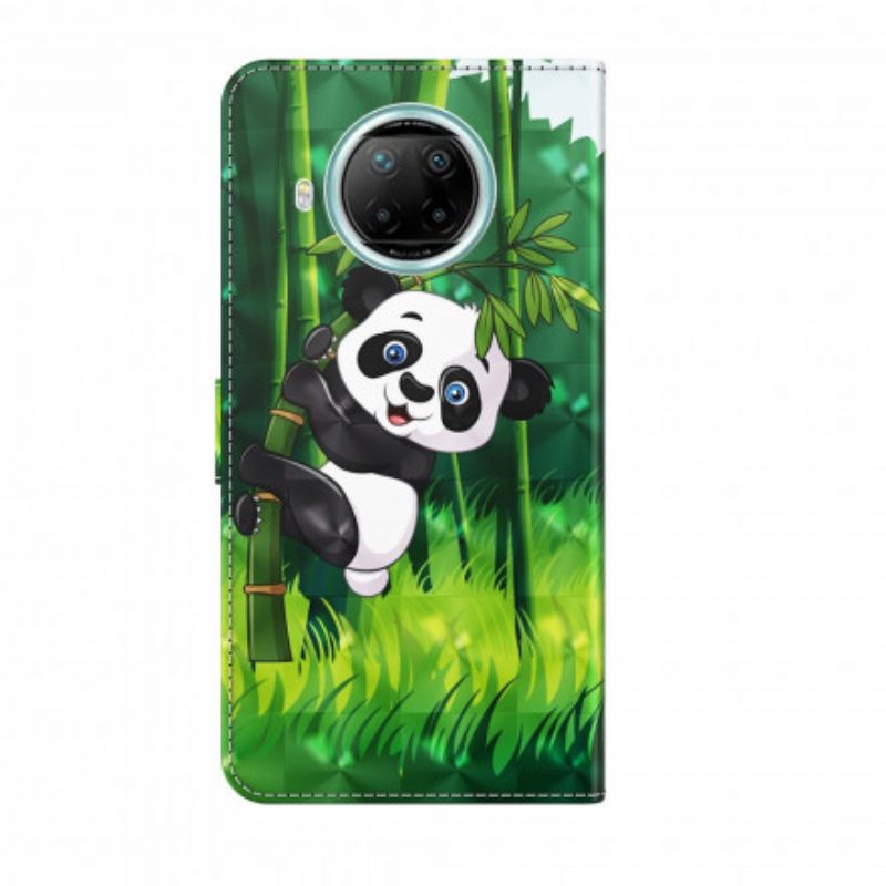 δερματινη θηκη Xiaomi Redmi Note 9 Pro 5G Light Spot Panda Και Bamboo