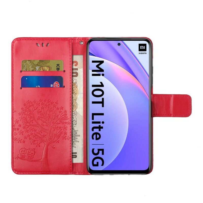 Κάλυμμα Xiaomi Redmi Note 9 Pro 5G με κορδονι Δέντρο Στρινγκ Και Κουκουβάγιες