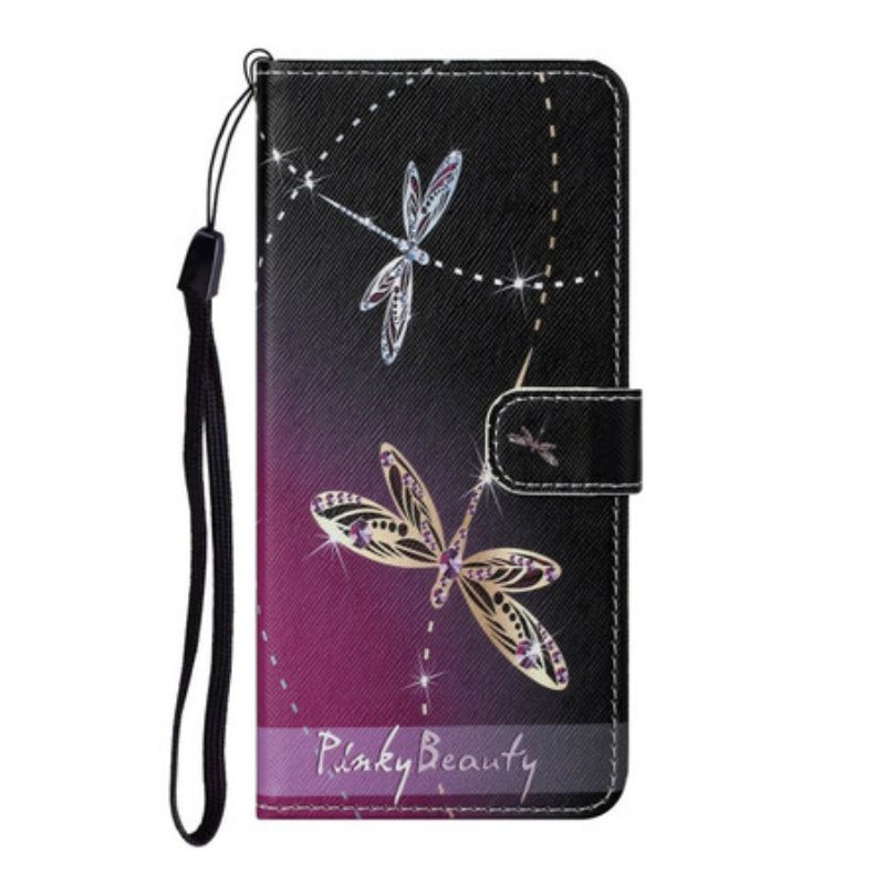 Κάλυμμα Xiaomi Redmi Note 9 Pro 5G με κορδονι Strappy Dragonflies