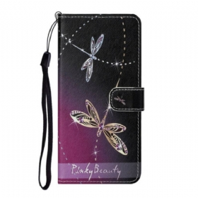 Κάλυμμα Xiaomi Redmi Note 9 Pro 5G με κορδονι Strappy Dragonflies