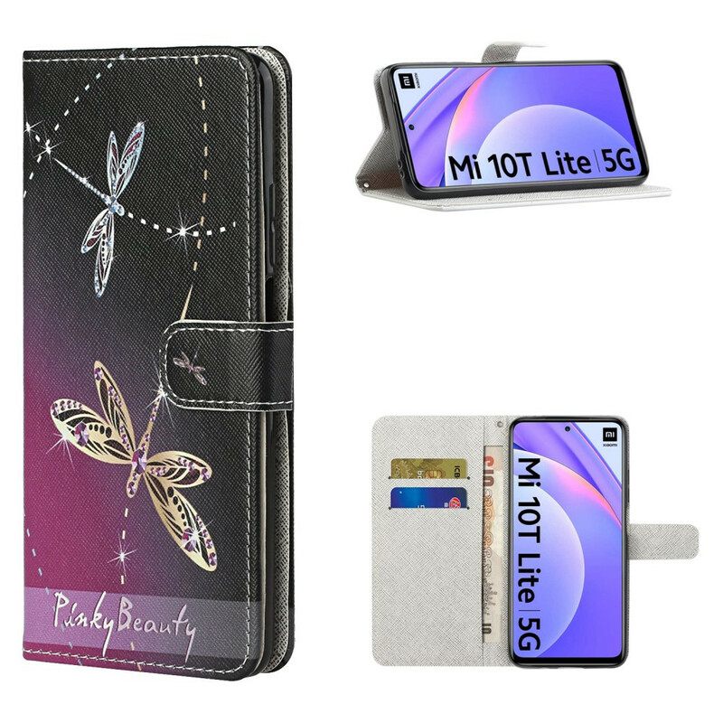 Κάλυμμα Xiaomi Redmi Note 9 Pro 5G με κορδονι Strappy Dragonflies