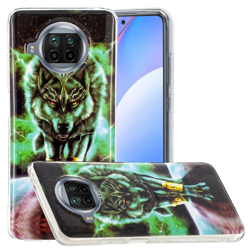 θηκη κινητου Xiaomi Redmi Note 9 Pro 5G Σειρά Fluorescent Wolf