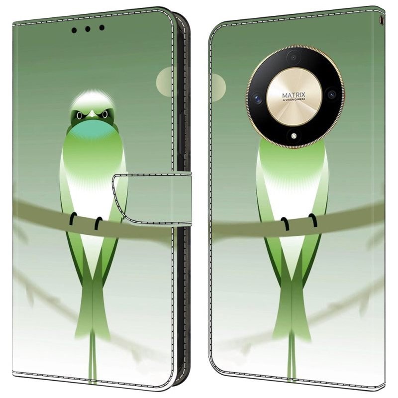 Δερματινη Θηκη Honor X9b / Magic 6 Lite Green Bird