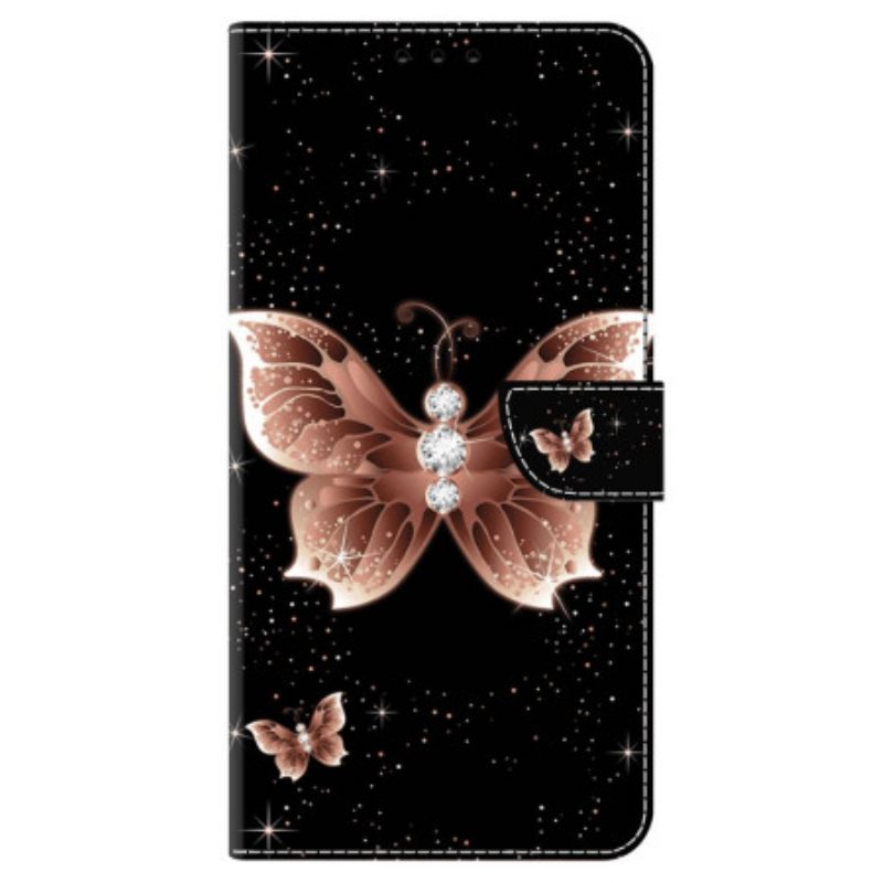 Δερματινη Θηκη Honor X9b / Magic 6 Lite Pink Diamond Butterfly Σιλικόνης