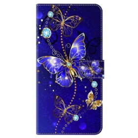 Θηκη Κινητου Honor X9b / Magic 6 Lite Blue Diamond Butterflies