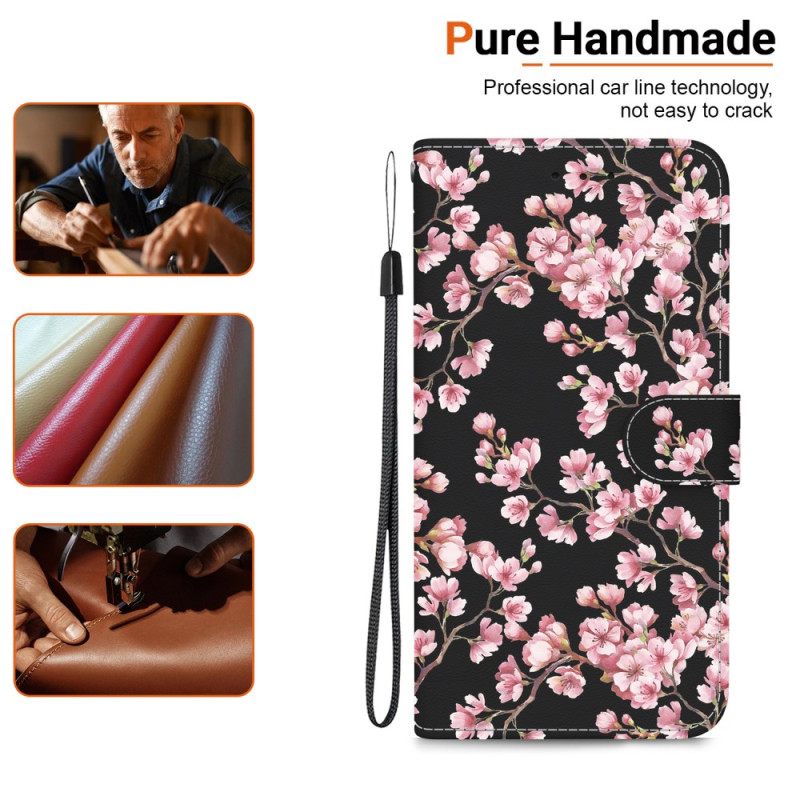 Θηκη Κινητου Honor X9b / Magic 6 Lite Θήκες Κινητών Plum Blossoms With Strap