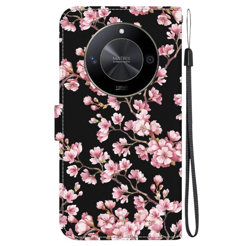 Θηκη Κινητου Honor X9b / Magic 6 Lite Θήκες Κινητών Plum Blossoms With Strap