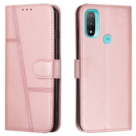 Κάλυμμα Moto E40 / E30 / E20 με κορδονι Strappy Geo Leather Effect