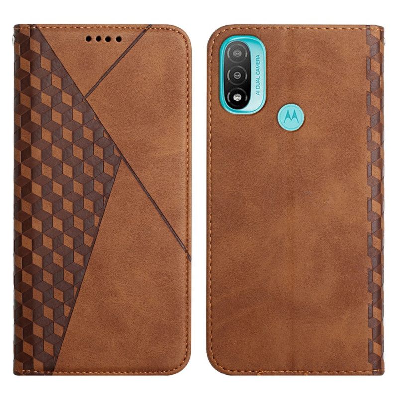 θηκη κινητου Moto E40 / E30 / E20 Θήκη Flip Εφέ Geo Leather