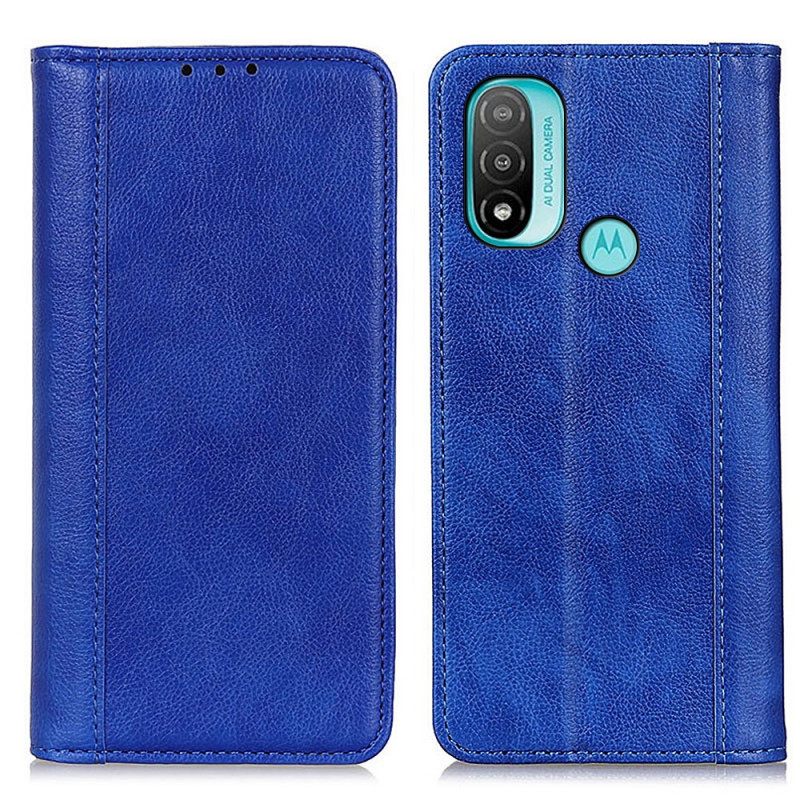 θηκη κινητου Moto E40 / E30 / E20 Θήκη Flip Elegance Split Leather Litchi