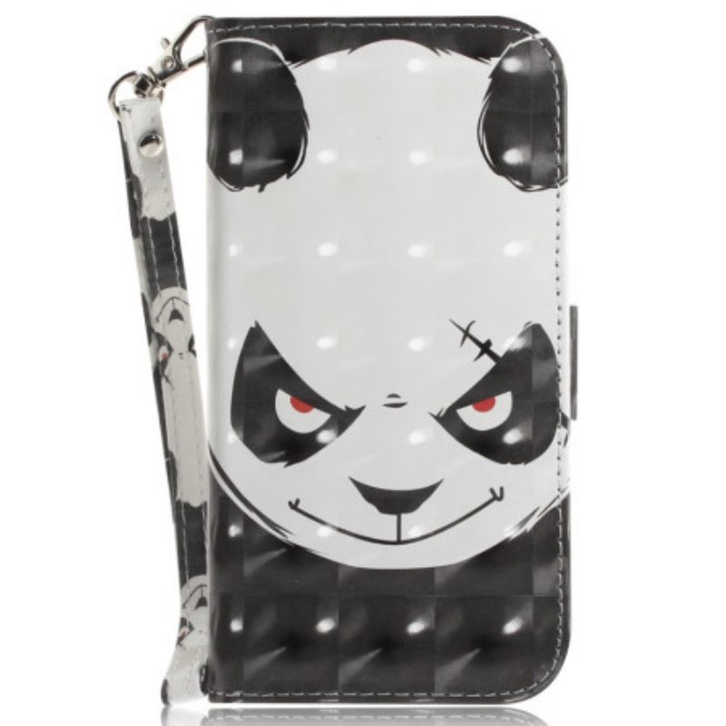 Δερματινη Θηκη Xiaomi 14t Angry Panda Με Λουράκι