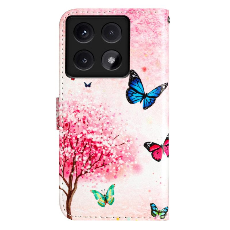 Δερματινη Θηκη Xiaomi 14t Cherry Blossom Σιλικόνης