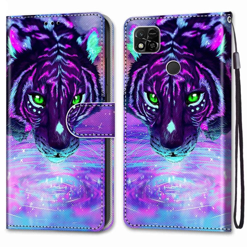 Κάλυμμα Xiaomi Redmi 10A με κορδονι Neon Tiger Με Λουράκι