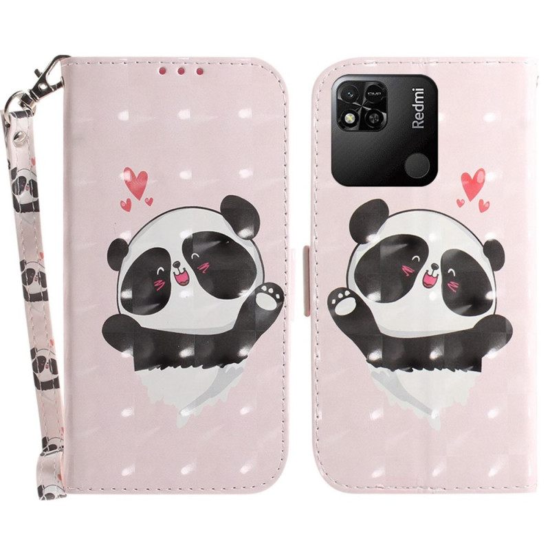 Κάλυμμα Xiaomi Redmi 10A με κορδονι Panda Love With Lanyard