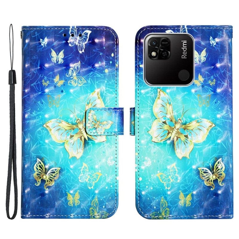 Κάλυμμα Xiaomi Redmi 10A με κορδονι Strappy Flying Butterflies